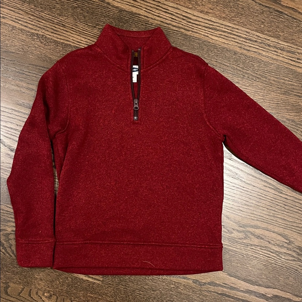 Old Navy Boys Zip-Up Sweater in Rich Red/Burgandy